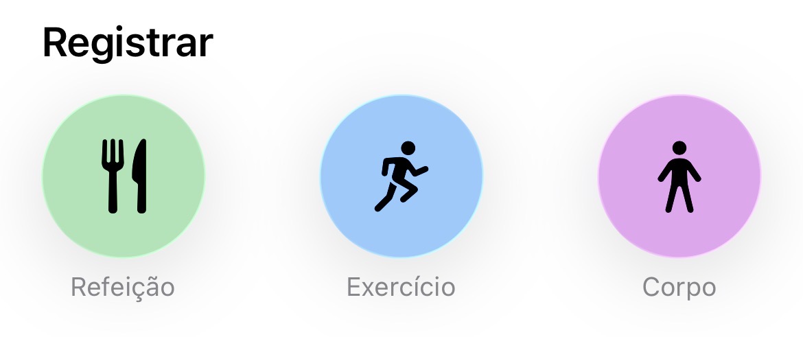 Registre refeições e exercícios